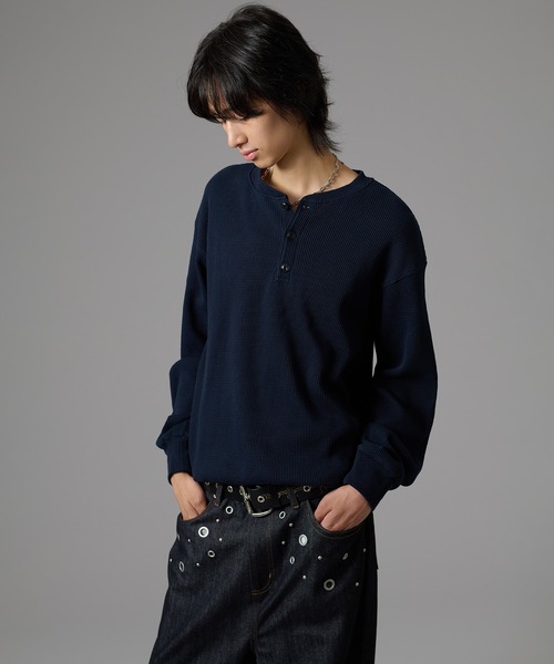 kutir（クティール）の「DRAWSTRING HENLEY NECK THERMAL／ドロー