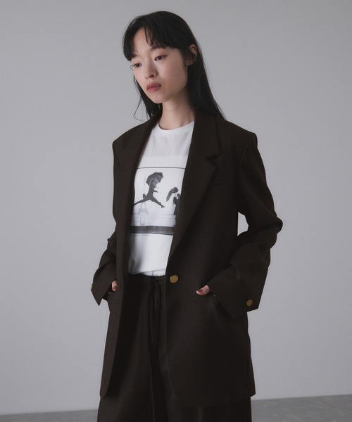 2025SSアダムエロペ 未使用新品タグ付き テーラードジャケット 25SS]GENTLE SILK ジャケット【セットアップ対応・洗える