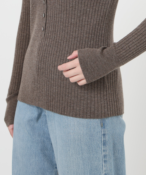 IENA　イタリアヤーンRIB襟プルオーバー イタリア ヤーン RIB 襟プルオーバー（ニット/セーター）｜IENA