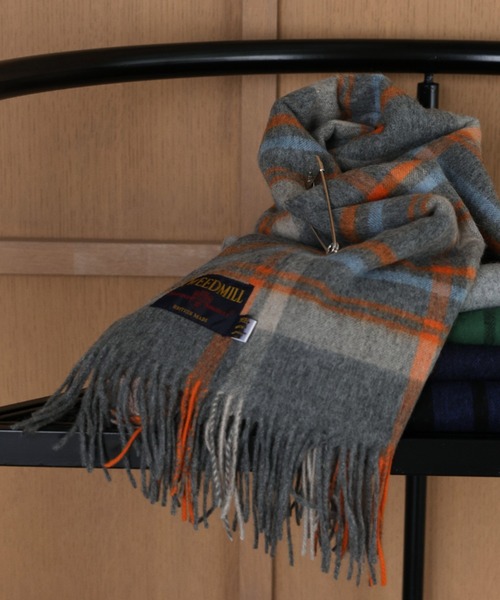 TWEEDMILL Kneerug ストール　オレンジ TWEED MILL（ツイードミル） ストール 「TWEEDMILL」Kneerugストール