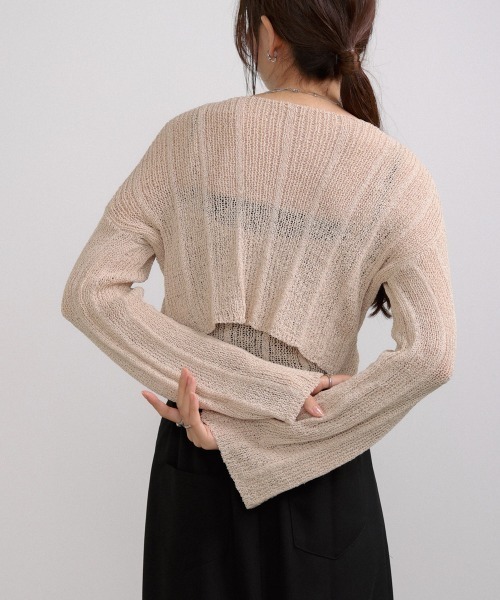 Bab(バブ)の「シャーリングリボンクロップド丈トップス×キャミセット(Tシャツ/カットソー・レディース・ブラウン/ブラック/アイボリー/ベージュ・M)」の20枚目の写真