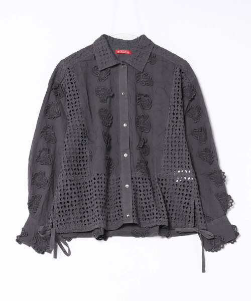 チャイハネ(チャイハネ)の「【チャイハネ】シフリー刺繍シャツ(シャツ/ブラウス・レディース・ホワイト/グレー・FREE)」の2枚目の写真