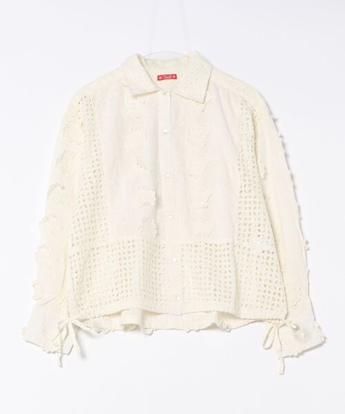チャイハネ(チャイハネ)の「【チャイハネ】シフリー刺繍シャツ(シャツ/ブラウス・レディース・ホワイト/グレー・FREE)」の1枚目の写真