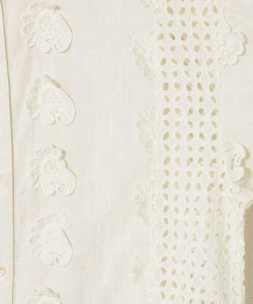 チャイハネ(チャイハネ)の「【チャイハネ】シフリー刺繍シャツ(シャツ/ブラウス・レディース・ホワイト/グレー・FREE)」の4枚目の写真