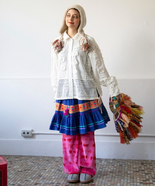 チャイハネ(チャイハネ)の「【チャイハネ】シフリー刺繍シャツ(シャツ/ブラウス・レディース・ホワイト/グレー・FREE)」の6枚目の写真