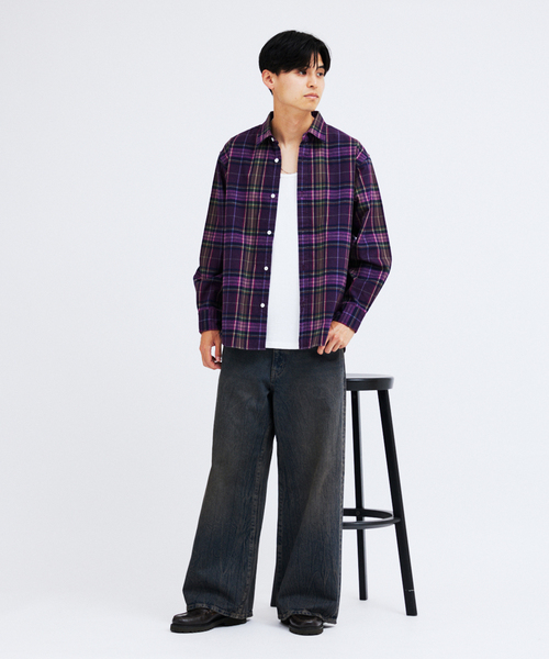 パターン レギュラー カラー ネル シャツ（シャツ/ブラウス