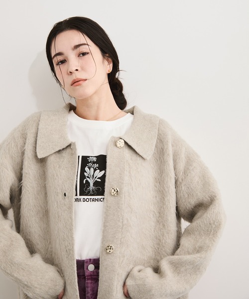 le cercle ADAM ET ROPE'(ルセルクルアダムエロペ)の「襟付きニットコーディガン(その他アウター・レディース・ベージュ系その他/ミント/グレー/ブラック・FREE)」の4枚目の写真