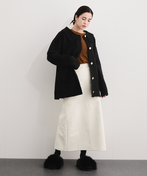 le cercle ADAM ET ROPE'(ルセルクルアダムエロペ)の「襟付きニットコーディガン(その他アウター・レディース・ベージュ系その他/ミント/グレー/ブラック・FREE)」の5枚目の写真