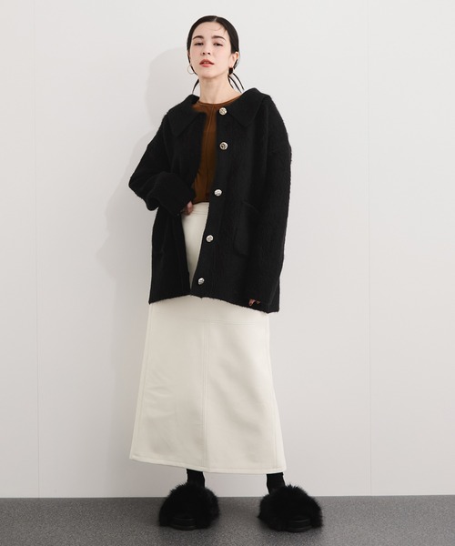 le cercle ADAM ET ROPE'(ルセルクルアダムエロペ)の「襟付きニットコーディガン(その他アウター・レディース・ベージュ系その他/ミント/グレー/ブラック・FREE)」の6枚目の写真