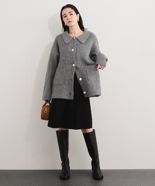 le cercle ADAM ET ROPE'(ルセルクルアダムエロペ)の「襟付きニットコーディガン(その他アウター・レディース・ベージュ系その他/ミント/グレー/ブラック・FREE)」の7枚目の写真