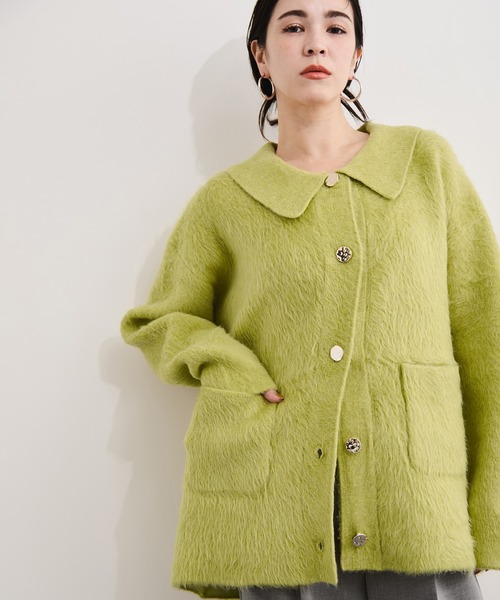 le cercle ADAM ET ROPE'(ルセルクルアダムエロペ)の「襟付きニットコーディガン(その他アウター・レディース・ベージュ系その他/ミント/グレー/ブラック・FREE)」の16枚目の写真