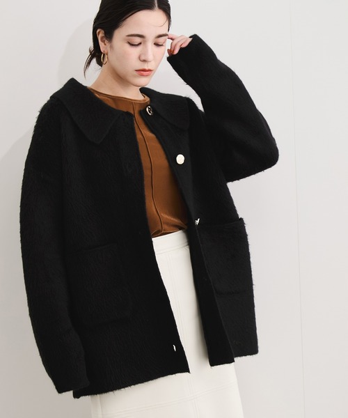 専用size52 エトロ 肉厚ウールニット製ロングコート 裏地付き ブラック Hooded Coat – La Garçonne