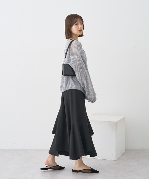 earth music&ecology(アースミュージックアンドエコロジー)の「ティアードイレヘムスカート(スカート・レディース・アイボリー/ブラウン系その他4/ブラック・S/M)」の13枚目の写真