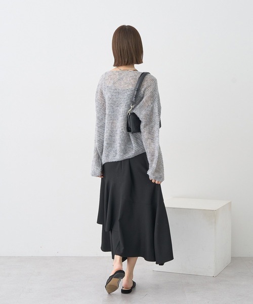 earth music&ecology(アースミュージックアンドエコロジー)の「ティアードイレヘムスカート(スカート・レディース・アイボリー/ブラウン系その他4/ブラック・S/M)」の14枚目の写真