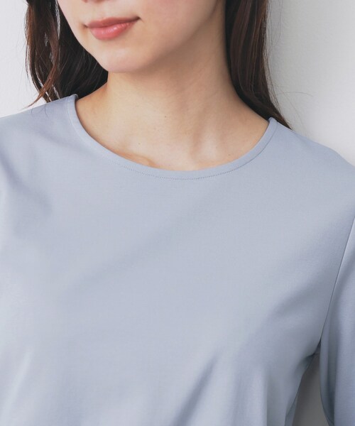 index（インデックス）の「ドッキングペプラムトップス【洗濯機洗い可】（Tシャツ/カットソー・レディース・ブラック/オフホワイト/ライトブルー・42/38/40/36）」の19枚目の写真