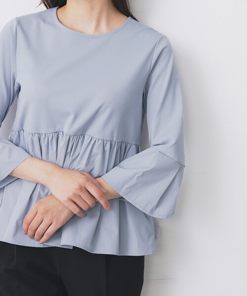 index（インデックス）の「ドッキングペプラムトップス【洗濯機洗い可】（Tシャツ/カットソー・レディース・ブラック/オフホワイト/ライトブルー・42/38/40/36）」の21枚目の写真