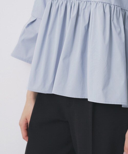 index（インデックス）の「ドッキングペプラムトップス【洗濯機洗い可】（Tシャツ/カットソー・レディース・ブラック/オフホワイト/ライトブルー・42/38/40/36）」の22枚目の写真