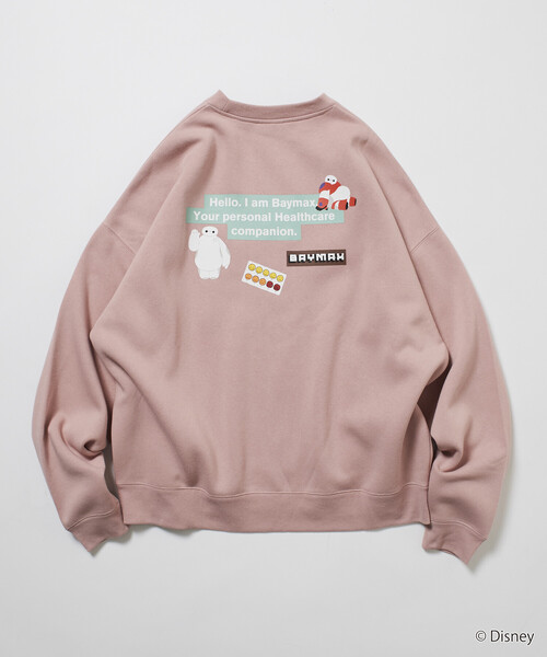 FREAK'S STORE(フリークスストア)の「限定展開 DISNEY / ディズニー ベイマックス / 別注 バックプリント クルーネックスウェット(スウェット・メンズ・アッシュグレー/ピンク/スミクロ・SMALL/MEDIUM/LARGE)」の14枚目の写真