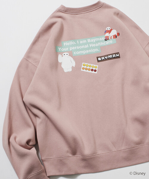 FREAK'S STORE(フリークスストア)の「限定展開 DISNEY / ディズニー ベイマックス / 別注 バックプリント クルーネックスウェット(スウェット・メンズ・アッシュグレー/ピンク/スミクロ・SMALL/MEDIUM/LARGE)」の10枚目の写真