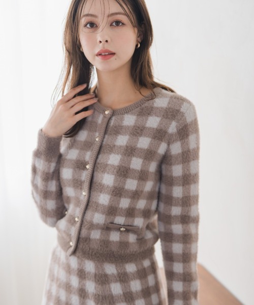 MISCH MASCH（ミッシュマッシュ）の「2025秋冬新作 シャギーニットカーディガン（カーディガン/ボレロ・レディース・ブルー/ホワイト/グレー/モカ・ﾌﾘ-）」の3枚目の写真