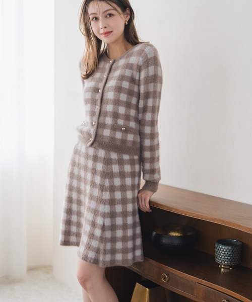 MISCH MASCH（ミッシュマッシュ）の「2025秋冬新作 シャギーニットカーディガン（カーディガン/ボレロ・レディース・ブルー/ホワイト/グレー/モカ・ﾌﾘ-）」の9枚目の写真