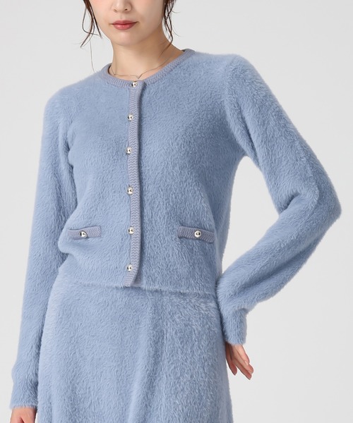 MISCH MASCH（ミッシュマッシュ）の「2025秋冬新作 シャギーニットカーディガン（カーディガン/ボレロ・レディース・ブルー/ホワイト/グレー/モカ・ﾌﾘ-）」の17枚目の写真