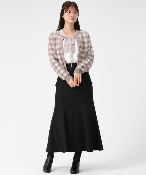 MISCH MASCH（ミッシュマッシュ）の「2025秋冬新作 シャギーニットカーディガン（カーディガン/ボレロ・レディース・ブルー/ホワイト/グレー/モカ・ﾌﾘ-）」の13枚目の写真