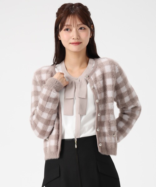 MISCH MASCH（ミッシュマッシュ）の「2025秋冬新作 シャギーニットカーディガン（カーディガン/ボレロ・レディース・ブルー/ホワイト/グレー/モカ・ﾌﾘ-）」の12枚目の写真