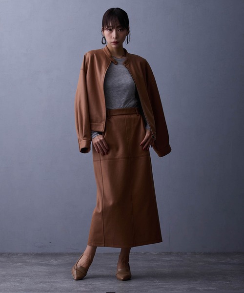 NICOLE white（ニコルホワイト）の「【セットアップ対応】タイトスカート（スカート・レディース・チャコール/ブラック/キャメル・FREE）」の6枚目の写真