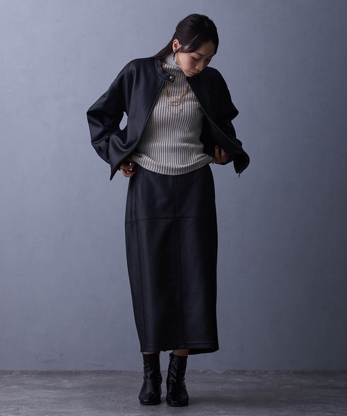 NICOLE white（ニコルホワイト）の「【セットアップ対応】タイトスカート（スカート・レディース・チャコール/ブラック/キャメル・FREE）」の12枚目の写真