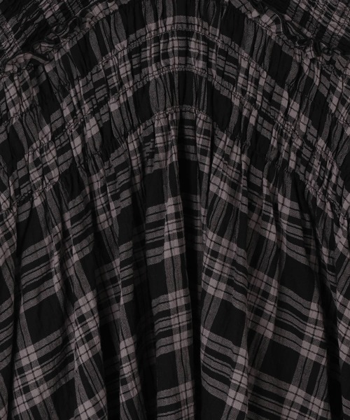 LOWRYS FARM（ローリーズファーム）の「チェックシャーリングチュニックブラウス  605751（シャツ/ブラウス・レディース・ブラック/ブラウン・FREE）」の11枚目の写真