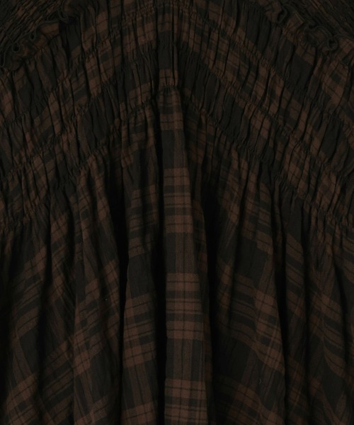 LOWRYS FARM（ローリーズファーム）の「チェックシャーリングチュニックブラウス  605751（シャツ/ブラウス・レディース・ブラック/ブラウン・FREE）」の12枚目の写真