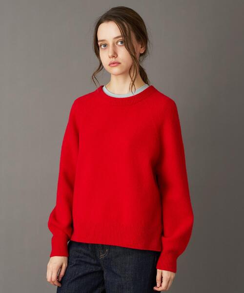 DRESSTERIOR（ドレステリア）の「カシミヤブレンドクルーネックニット（ニット/セーター・レディース・ライトグレー/ナチュラル/ワインレッド・36/34/38）」の3枚目の写真