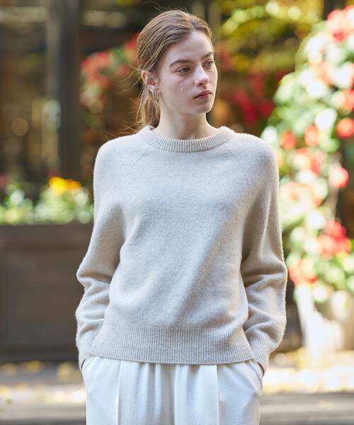 DRESSTERIOR（ドレステリア）の「カシミヤブレンドクルーネックニット（ニット/セーター・レディース・ライトグレー/ナチュラル/ワインレッド・36/34/38）」の4枚目の写真