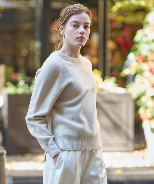 DRESSTERIOR（ドレステリア）の「カシミヤブレンドクルーネックニット（ニット/セーター・レディース・ライトグレー/ナチュラル/ワインレッド・36/34/38）」の5枚目の写真