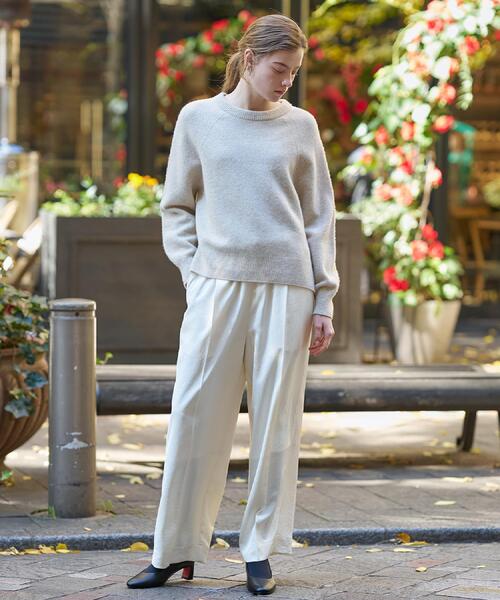 DRESSTERIOR（ドレステリア）の「カシミヤブレンドクルーネックニット（ニット/セーター・レディース・ライトグレー/ナチュラル/ワインレッド・36/34/38）」の7枚目の写真