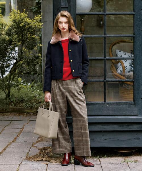 DRESSTERIOR（ドレステリア）の「カシミヤブレンドクルーネックニット（ニット/セーター・レディース・ライトグレー/ナチュラル/ワインレッド・36/34/38）」の13枚目の写真