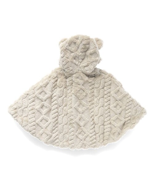 BRANSHES（ブランシェス）の「【ベビー】ケーブル柄ケープ（その他ベビー用品・キッズ・ライトベージュ/ブラウン・FREE）」の3枚目の写真