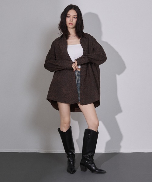 ENVYM(アンビー)の「レオパード オーバーシャツ(シャツ/ブラウス・レディース・グレー/ブラウン・FREE)」の9枚目の写真