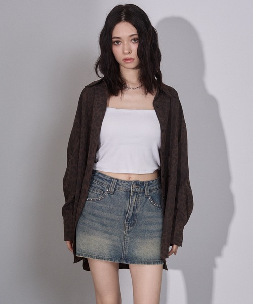 ENVYM(アンビー)の「レオパード オーバーシャツ(シャツ/ブラウス・レディース・グレー/ブラウン・FREE)」の6枚目の写真