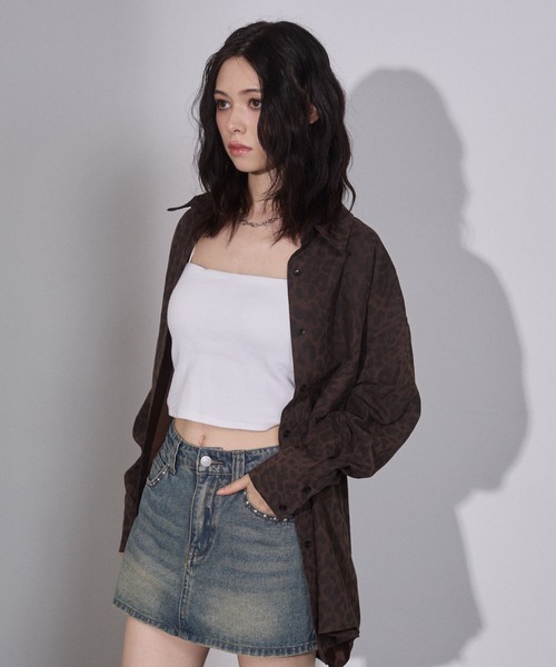 ENVYM(アンビー)の「レオパード オーバーシャツ(シャツ/ブラウス・レディース・グレー/ブラウン・FREE)」の7枚目の写真