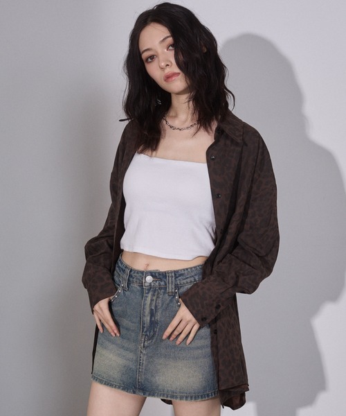 ENVYM(アンビー)の「レオパード オーバーシャツ(シャツ/ブラウス・レディース・グレー/ブラウン・FREE)」の8枚目の写真