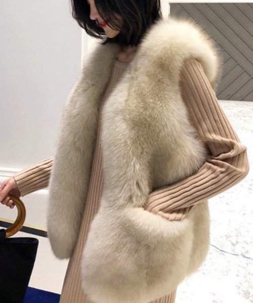 セール】中綿フェイクファーベスト（ベスト）｜NANEA（ナネア）の