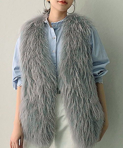 セール】中綿フェイクファーベスト（ベスト）｜NANEA（ナネア）の