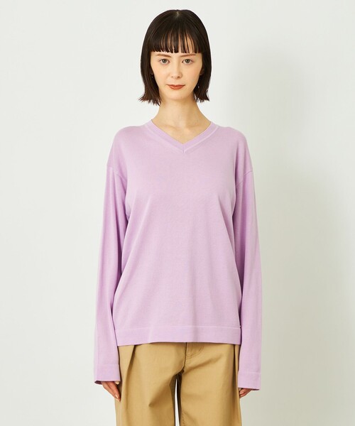 MACKINTOSH PHILOSOPHY(マッキントッシュ フィロソフィー)の「GREY LABEL ファインコットンVネックニット(ニット/セーター・レディース・チャコールグレー/ブラウン系その他5/レッド系その他/ピンク系その他2・2/6)」の12枚目の写真