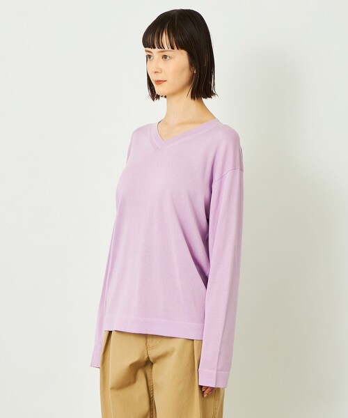 MACKINTOSH PHILOSOPHY(マッキントッシュ フィロソフィー)の「GREY LABEL ファインコットンVネックニット(ニット/セーター・レディース・チャコールグレー/ブラウン系その他5/レッド系その他/ピンク系その他2・2/6)」の11枚目の写真