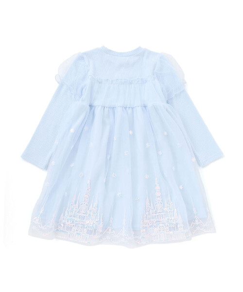 SLAP SLIP（スラップスリップ）の「フワフワお城刺しゅうチュールドッキングワンピース(80~130cm)（ワンピース・キッズ・ブルー/パープル・110cm/120cm/80ｃｍ/100cm/90cm/130cm）」の9枚目の写真