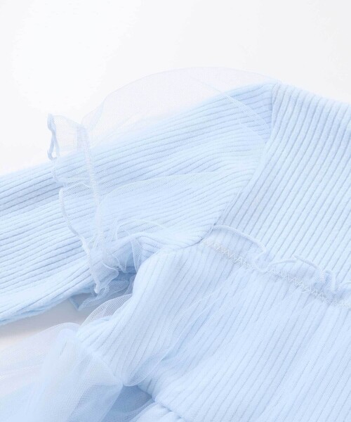 SLAP SLIP（スラップスリップ）の「フワフワお城刺しゅうチュールドッキングワンピース(80~130cm)（ワンピース・キッズ・ブルー/パープル・110cm/120cm/80ｃｍ/100cm/90cm/130cm）」の11枚目の写真