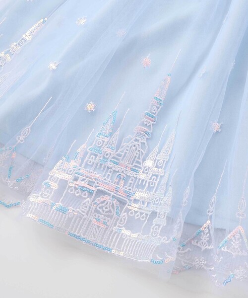 SLAP SLIP（スラップスリップ）の「フワフワお城刺しゅうチュールドッキングワンピース(80~130cm)（ワンピース・キッズ・ブルー/パープル・110cm/120cm/80ｃｍ/100cm/90cm/130cm）」の14枚目の写真