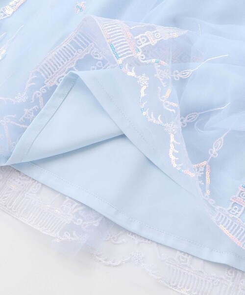 SLAP SLIP（スラップスリップ）の「フワフワお城刺しゅうチュールドッキングワンピース(80~130cm)（ワンピース・キッズ・ブルー/パープル・110cm/120cm/80ｃｍ/100cm/90cm/130cm）」の16枚目の写真